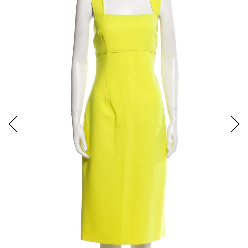Oscar de la Renta Vibrant Yellow Midi Dress